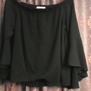 Black shoulder top